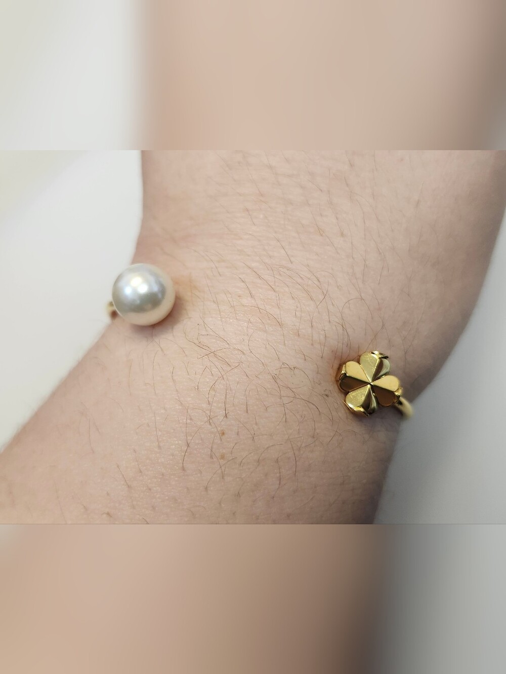 NWT Kate Spade Gold-Tone Flower Faux Pearl Cuff Bracelet